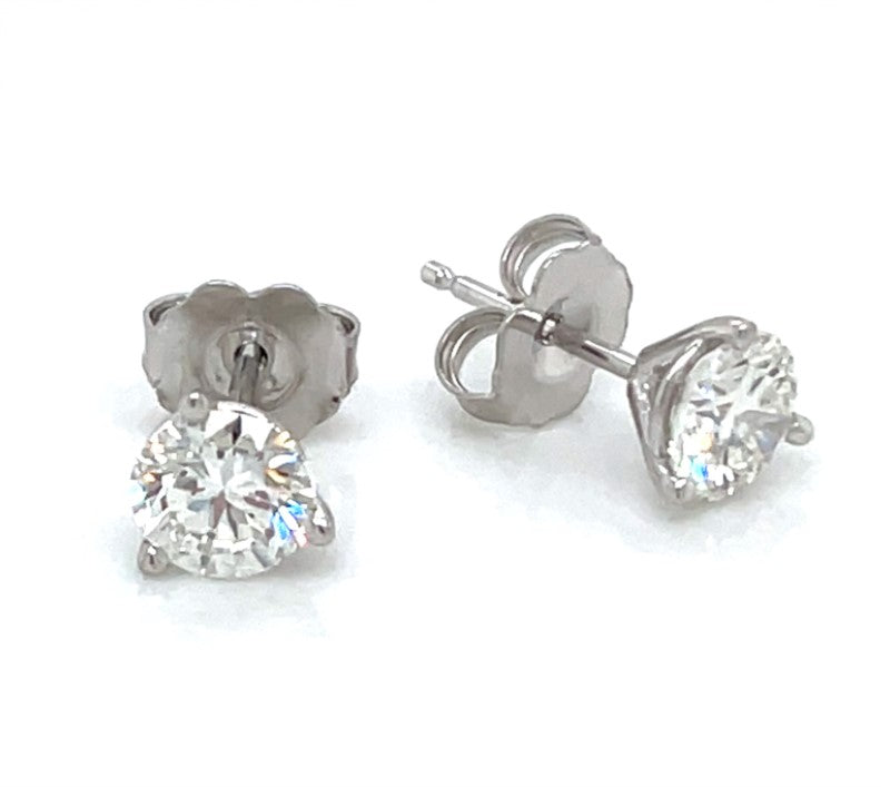 14kt white gold 0.993 carat total weight diamond stud earrings