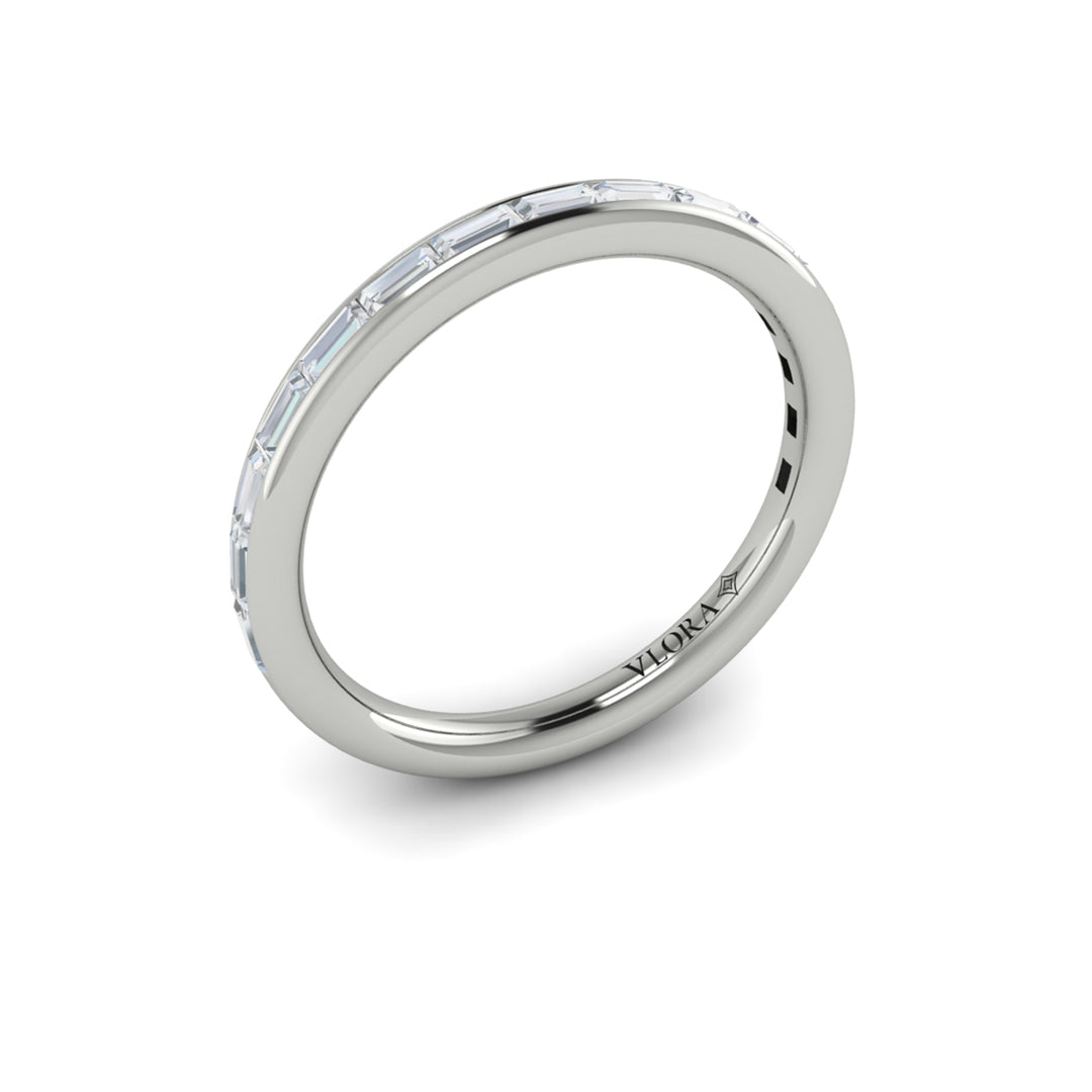 Vlora platinum diamond baguette band ring