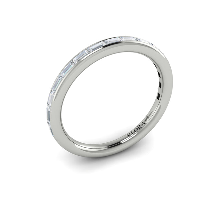 Vlora platinum diamond baguette band ring