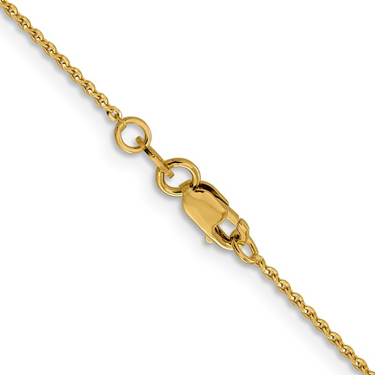14kt yellow gold 1.15mm diamond cut cable link chain