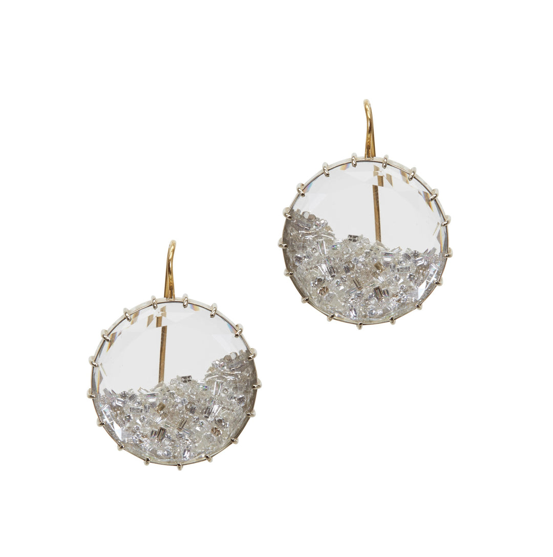 Estate Renee Lewis 18kt two-tone gold diamond shaker earrings