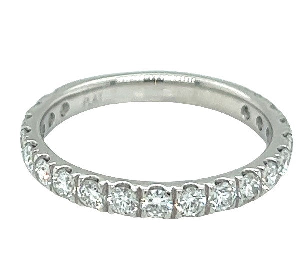 Platinum prong-set diamond nineteen stone band ring