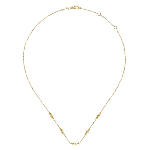 Gabriel & Co. 14K Yellow Gold Bujukan Beaded Station Necklace