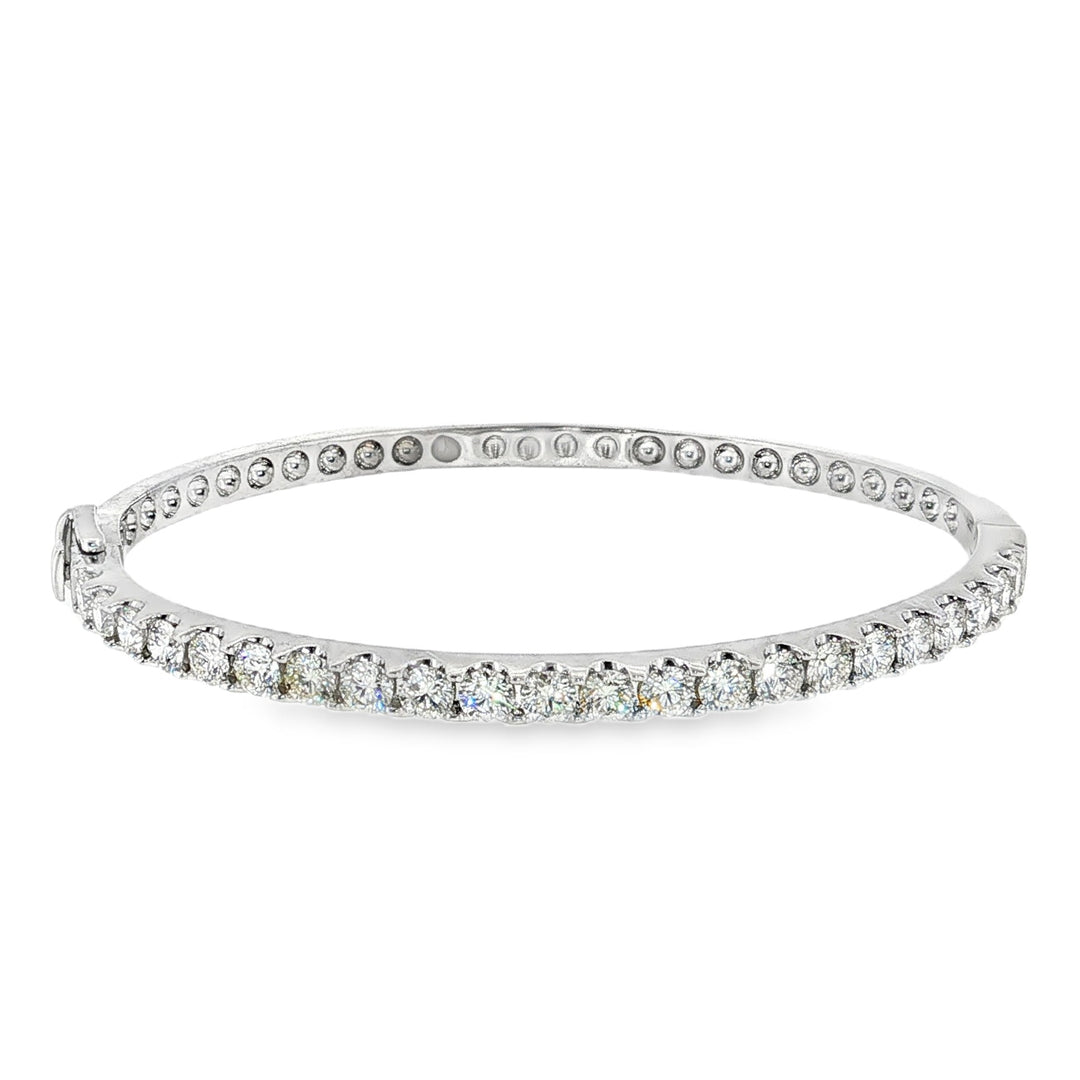 Estate 14kt white gold diamond bangle bracelet