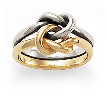 Estate James Avery 'Lover's Knot' ring in 14kt yellow gold and sterling silver