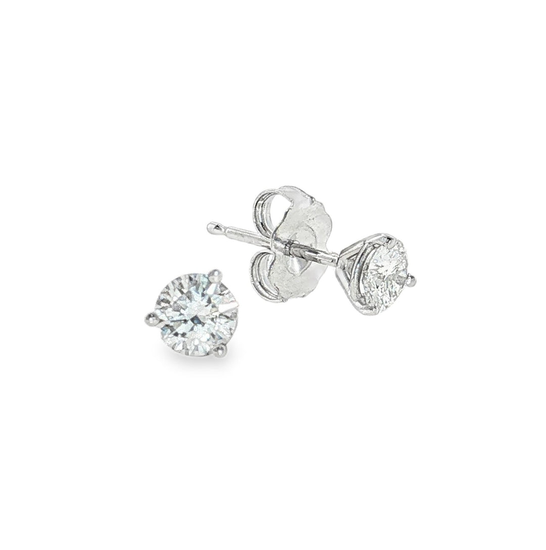 14kt white gold 0.533ctw round diamond stud earrings