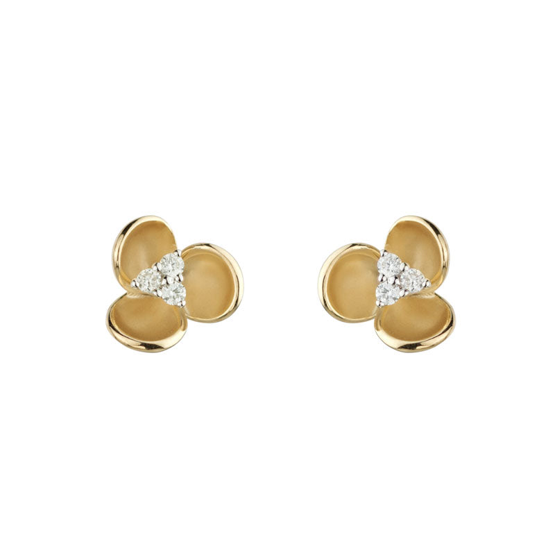14kt yellow gold diamond "Fiori" earrings