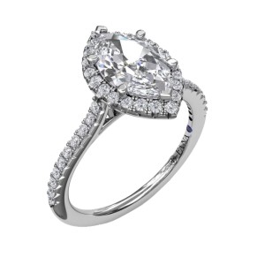 Fana 14kt White Gold Marquise Diamond Halo Engagement Ring