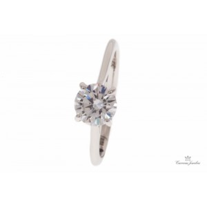 14kt White Gold Round Diamond Solitaire Engagement Ring