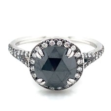 Estate Christophe Danhier 18kt Black And White Diamond Engagement Ring