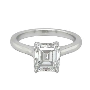 Platinum 2.295-carat Emerald Cut Diamond Solitaire Engagement Ring