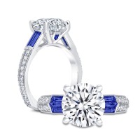 Peter Storm 14kt White Gold Diamond And Sapphire Engagement Ring