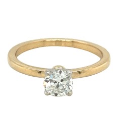 14kt Yellow Gold Old European Cut Diamond Solitaire Engagement Ring