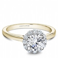 Noam Carver 14kt Yellow Gold Round Diamond Halo Engagement Ring