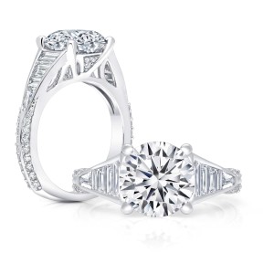 Peter Storm 18kt White Gold Round Diamond Engagement Ring