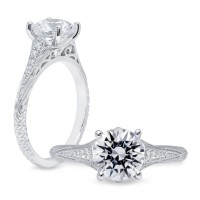 Peter Storm 14kt White Gold Old European Cut Diamond Engagement Ring