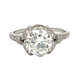 Estate Edwardian Platinum Diamond Engagement Ring