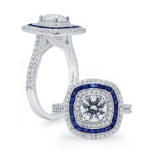Peter Storm 18kt White Gold Diamond And Sapphire Engagement Ring