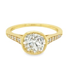 18kt Yellow Gold Old Mine Cut Diamond Engagement Ring