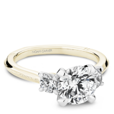 Noam Carver Atelier 14kt Yellow Gold And Platinum Round Three-stone Round Diamond Engagement Ring