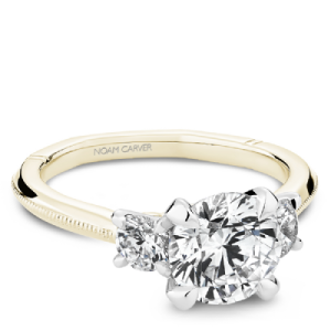 Noam Carver Atelier 14kt Yellow Gold And Platinum Round Three-stone Round Diamond Engagement Ring