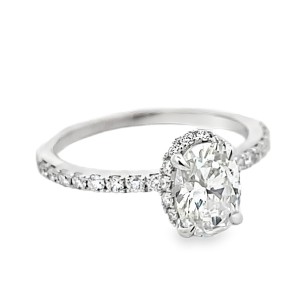 Peter Storm 14kt White Gold Oval Diamond Halo Engagement Ring