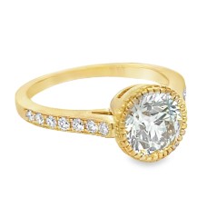 18kt Yellow Gold Old European Cut Diamond Engagement Ring