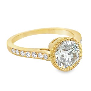18kt Yellow Gold Old European Cut Diamond Engagement Ring
