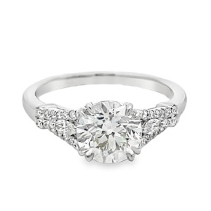 Platinum Old European Cut Diamond Engagement Ring