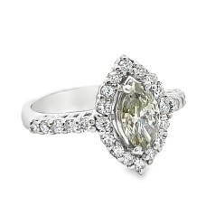 Estate 18kt White Gold Marquise Chameleon Diamond Ring