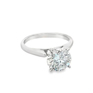 Estate 14kt White Gold 2.07 Carat Diamond Solitaire Engagement Ring
