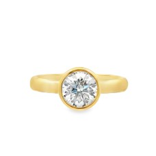 Gumuchian 18kt Yellow Gold Bezel Solitaire Round Diamond Ring