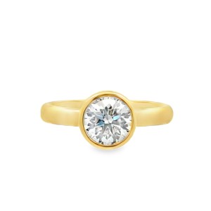 Gumuchian 18kt Yellow Gold Bezel Solitaire Round Diamond Ring