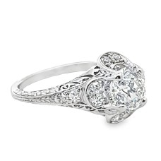 Estate Art Deco Platinum Diamond Engagement Ring