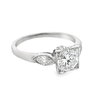 Estate Mid-Century Platinum Diamond Engagement Ring