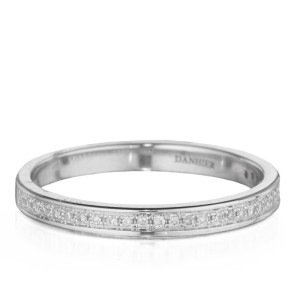 Christophe Danhier 18kt White Gold Part-way Diamond Band Ring