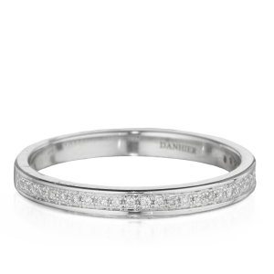 Christophe Danhier 18kt White Gold Part-Way Diamond Band Ring