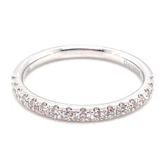 Christophe Danhier 18kt White Gold Part-Way Diamond Band Ring