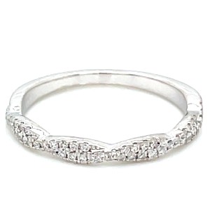 Estate 14kt White Gold Twist 0.35 Carat Diamond Band Ring