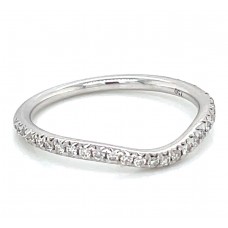 Estate Christophe Danhier 18kt White Gold Curved Prong-set Diamond Band Ring
