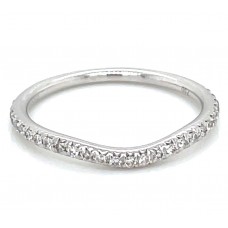 Estate Christophe Danhier 18kt White Gold Curved Prong-set Diamond Band Ring