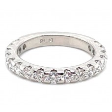 Platinum Seventeen-stone Round Diamond Band Ring