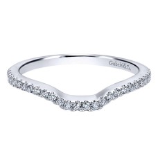Gabriel & Co. Platinum Curved Part-way Diamond Band  Ring