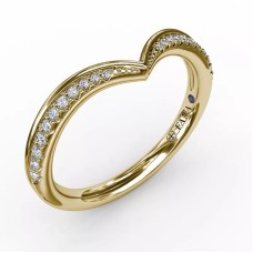 14kt Yellow Gold "V" Diamond Band Ring