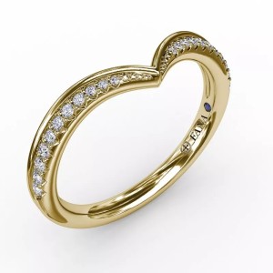 14kt Yellow Gold "V" Diamond Band Ring