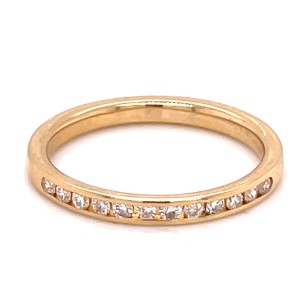 Estate 18kt Yellow Gold Part Way Diamond Band