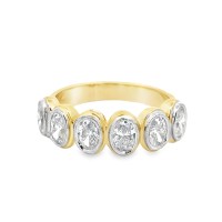 Noam Carver 14kt Yellow Gold Bezel-set Oval Diamonds Band Ring