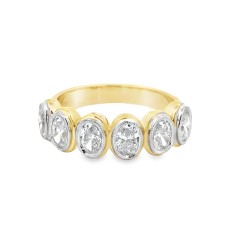 Noam Carver 14kt Yellow Gold Bezel-set Oval Diamonds Band Ring