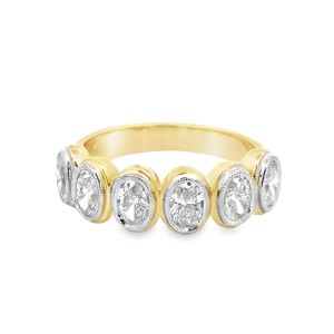 Noam Carver 14kt Yellow Gold Bezel-set Oval Diamonds Band Ring