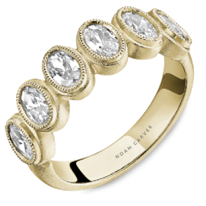 Noam Carver 14kt Yellow Gold Bezel-set Oval Diamonds Band Ring